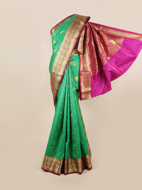 

Pothys Green & Pink Woven Design Art Silk Saree