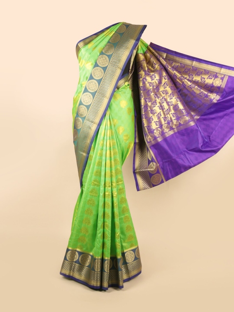 

Pothys Green & Blue Ethnic Motifs Zari Art Silk Saree