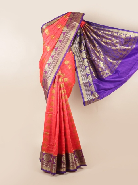 

Pothys Pink & Blue Woven Design Zari Art Silk Saree
