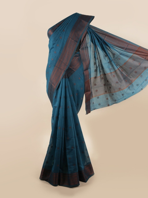 

Pothys Blue & Rose Gold Woven Design Saree