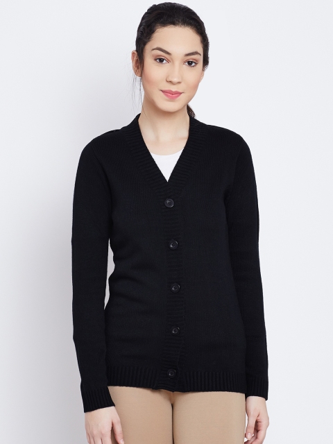 

AURELIA Women Black Solid Cardigan
