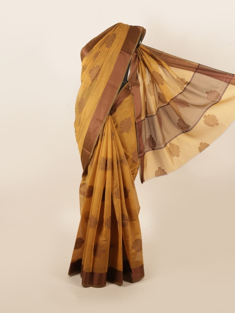 

Pothys Mustard & Copper-Toned Ethnic Motifs Saree