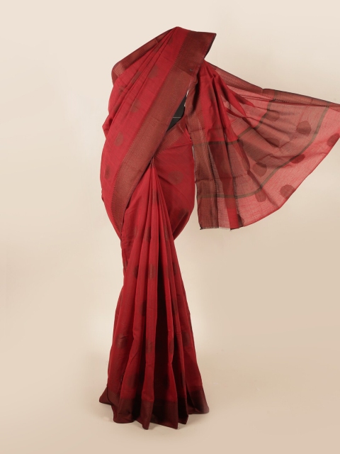 

Pothys Red Woven Design Cotton Blend Saree