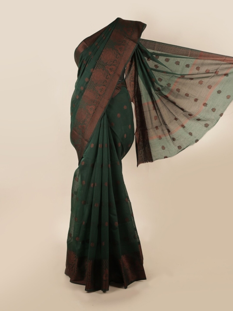

Pothys Green Cotton Blend Saree