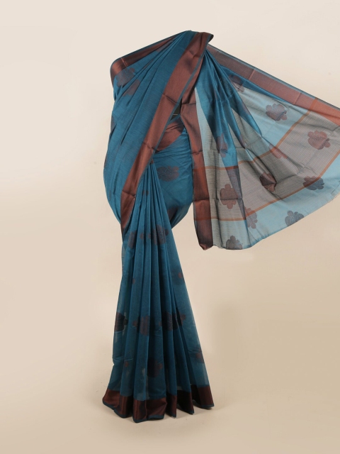 

Pothys Blue & Brown Woven Design Zari Saree