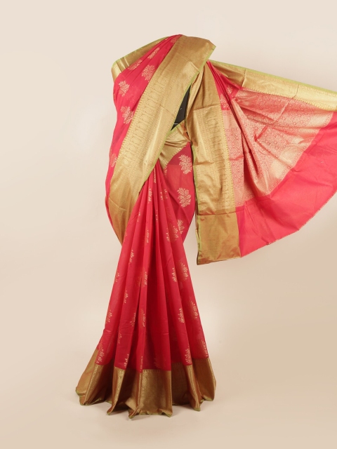

Pothys Red & Green Ethnic Motifs Zari Saree