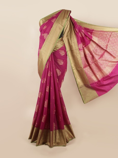

Pothys Magenta & Green Woven Designed Cotton Blend Saree