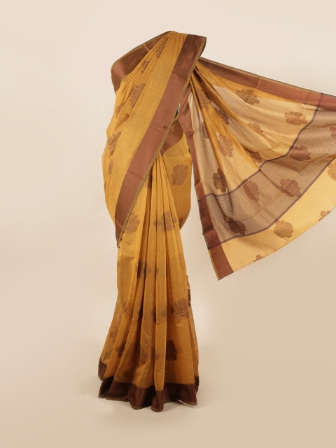

Pothys Mustard & Copper-Toned Woven Design Saree