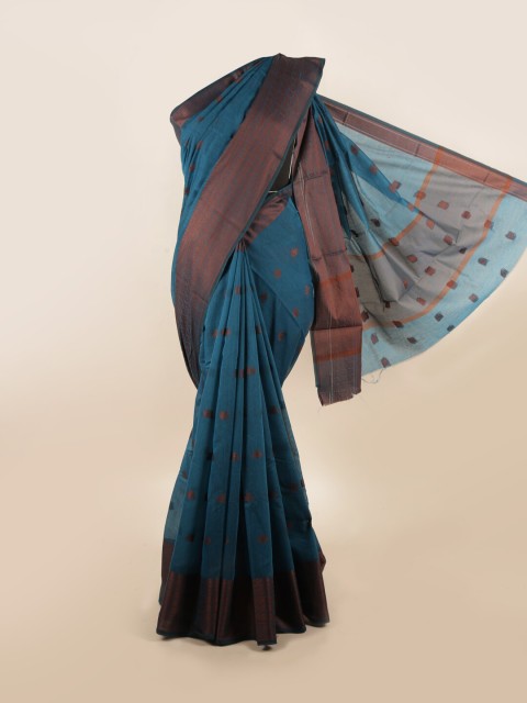 

Pothys Blue & Copper-Toned Woven Design Saree