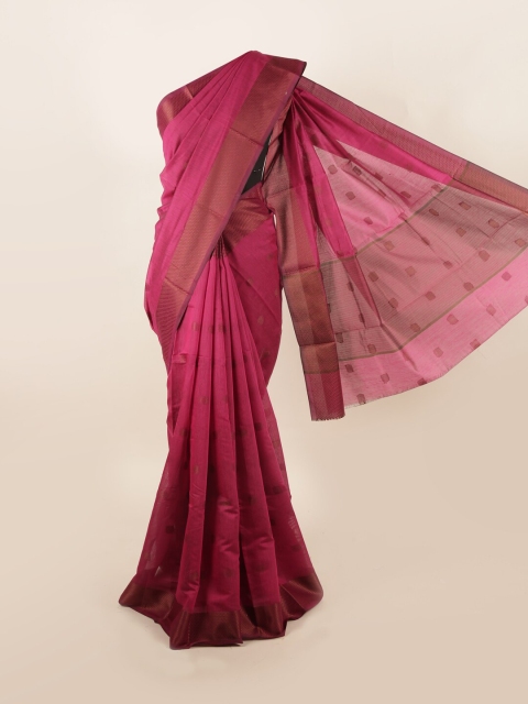 

Pothys Magenta & Tan Ethnic Motifs Saree