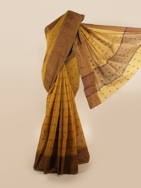 

Pothys Yellow Woven Designed Cotton Blend Saree