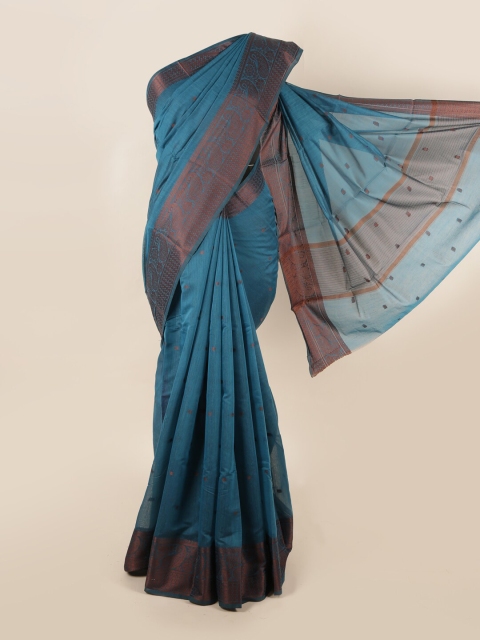 

Pothys Blue & Brown Ethnic Motifs Saree