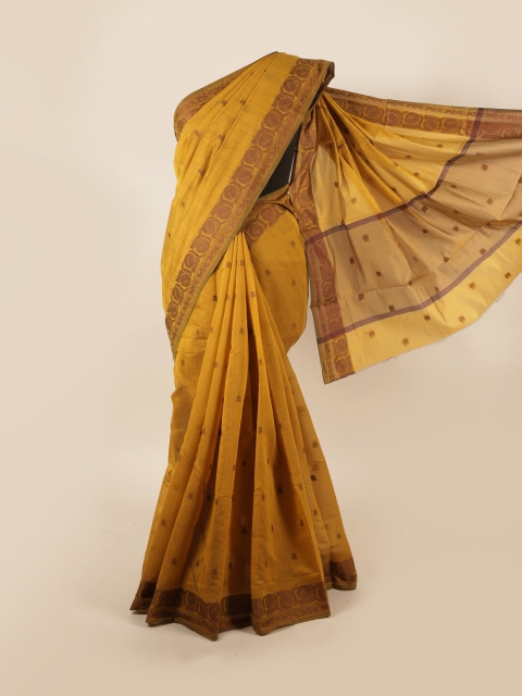 

Pothys Mustard Cotton Blend Saree