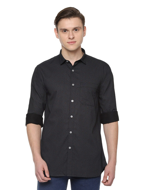 

Allen Solly Men Black Slim Fit Opaque Printed Casual Shirt