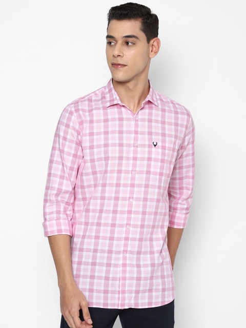 

Allen Solly Men Pink Slim Fit Opaque Checked Casual Shirt