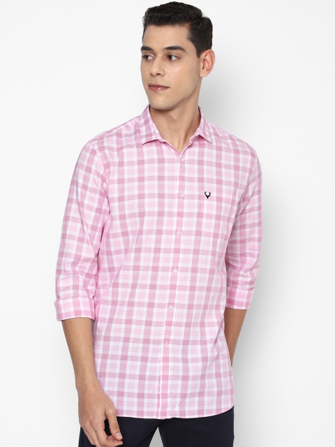 

Allen Solly Men Pink Slim Fit Opaque Checked Casual Shirt