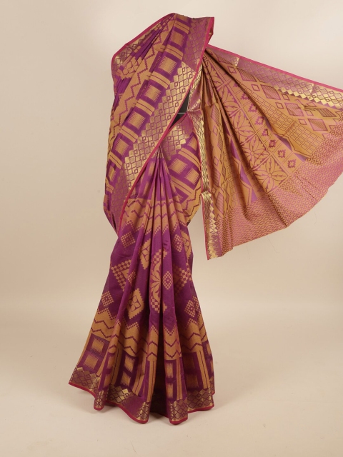

Pothys Purple & Beige Woven Design Zari Saree
