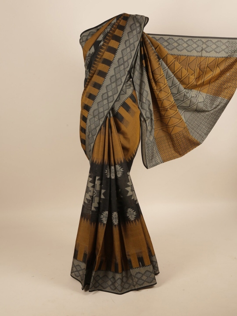 

Pothys Black & Olive Green Printed Saree