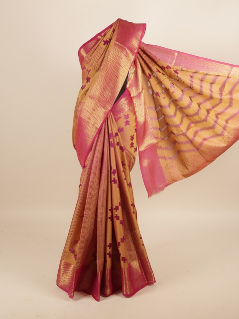 

Pothys Magenta & Beige Zari Saree