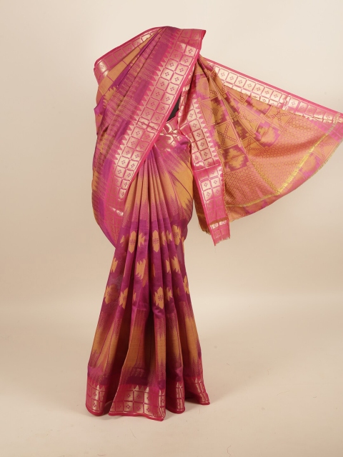 

Pothys Magenta & Yellow Floral Saree