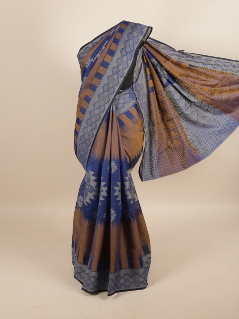 

Pothys Blue Geometric Woven Design Cotton Blend Saree