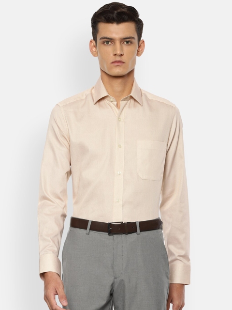 

Louis Philippe Men Beige Opaque Printed Formal Shirt