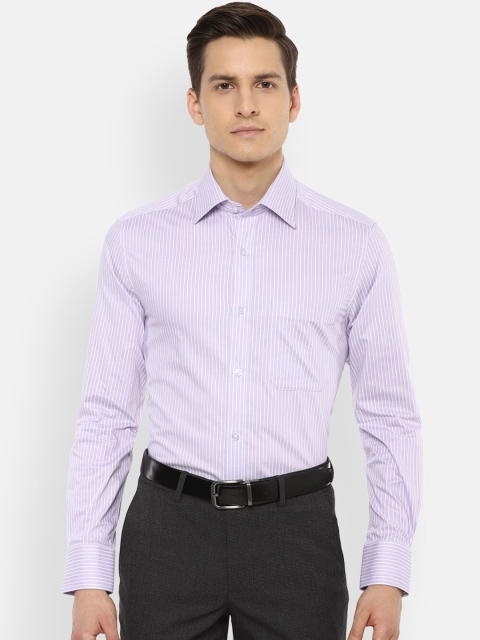 

Louis Philippe Men Purple Opaque Striped Formal Shirt