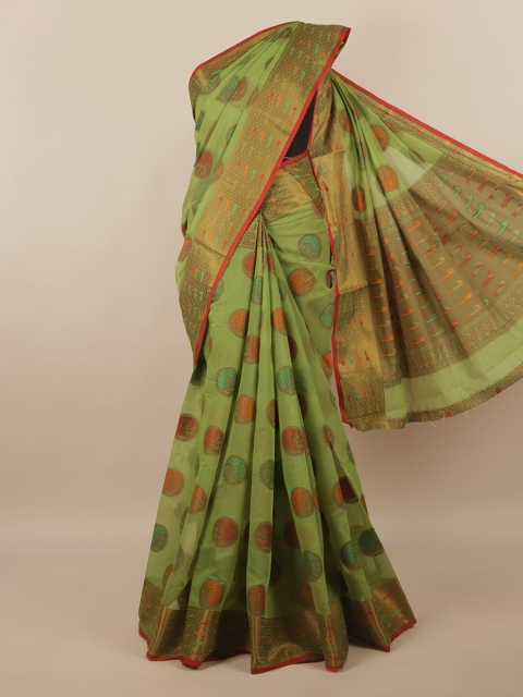 

Pothys Green & Red Floral Saree