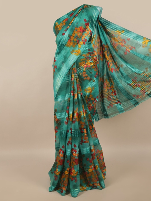 

Pothys Green & Yellow Floral Saree