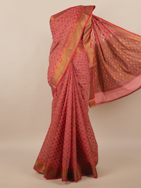 

Pothys Pink & Gold Ethnic Motifs Saree
