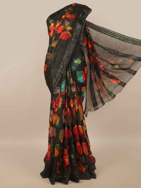 

Pothys Black & Red Printed Cotton Blend Saree