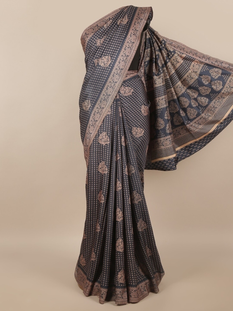 

Pothys Grey & Rose Gold Woven Design Saree