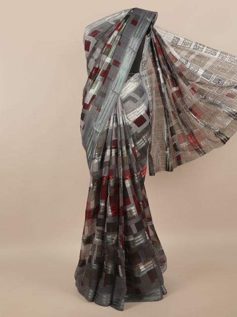 

Pothys Grey & Maroon Saree
