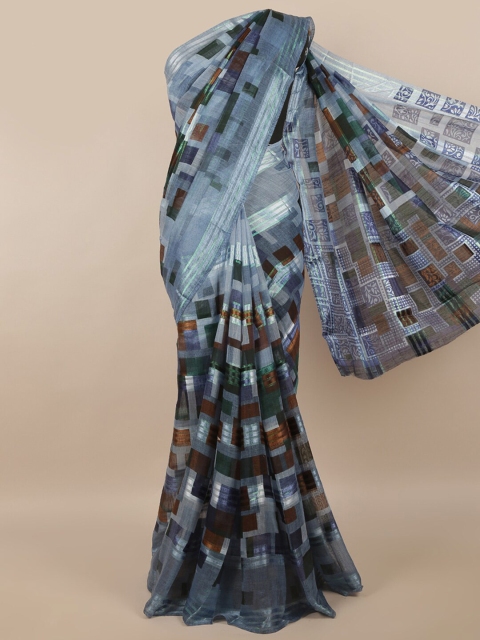 

Pothys Grey & Brown Printed Saree