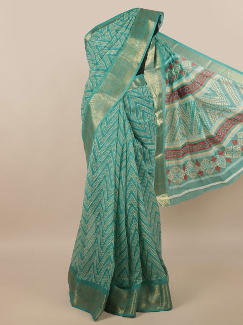 

Pothys Green Cotton Blend Saree