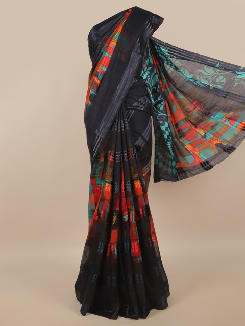 

Pothys Blue & Orange Printed Saree