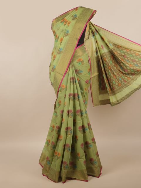 

Pothys Green Woven Design Cotton Blend Saree
