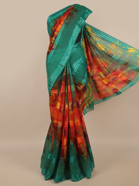 

Pothys Teal & Orange Saree