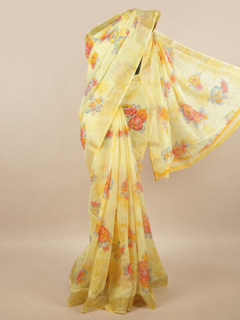 

Pothys Yellow & Red Floral Saree