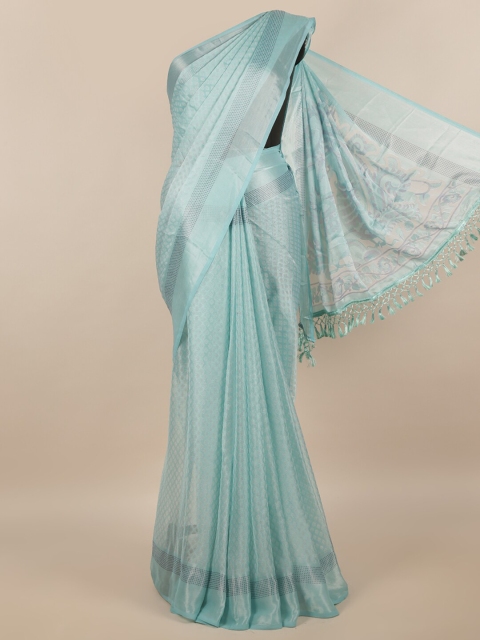 

Pothys Blue & Grey Ethnic Motifs Zari Saree