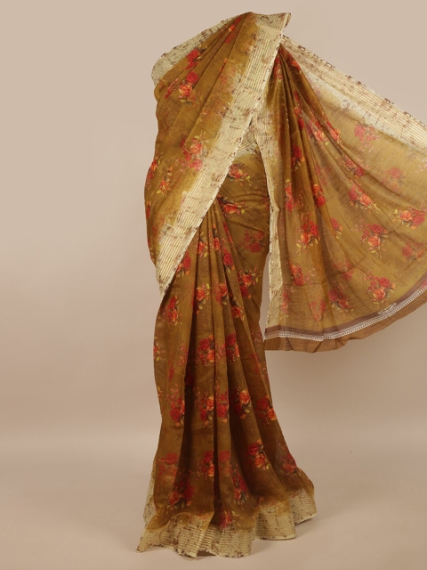 

Pothys Green & Red Floral Saree