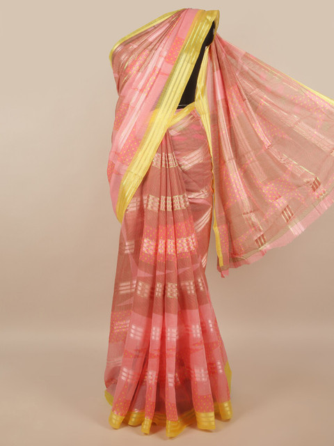 

Pothys Peach-Coloured Printed Saree