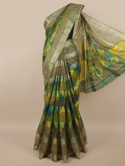 

Pothys Green & Yellow Printed Saree