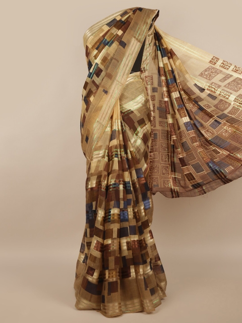 

Pothys Brown & Beige Printed Saree