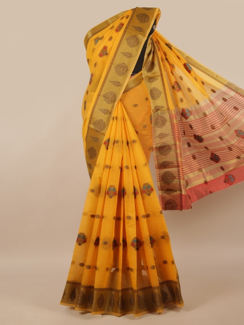 

Pothys Yellow & Pink Woven Design Saree