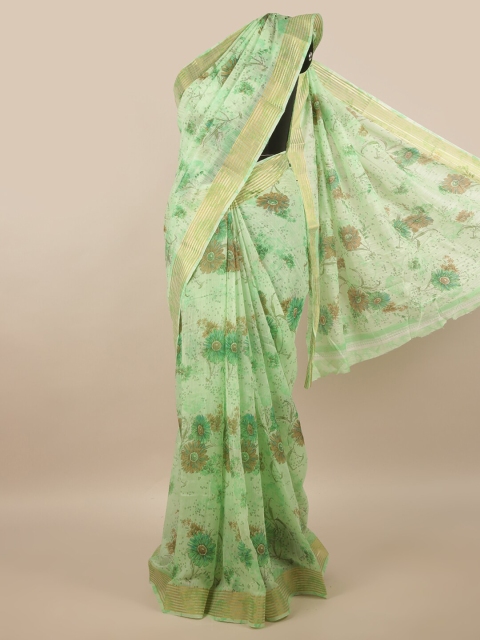 

Pothys Green Floral Printed Cotton Blend Saree