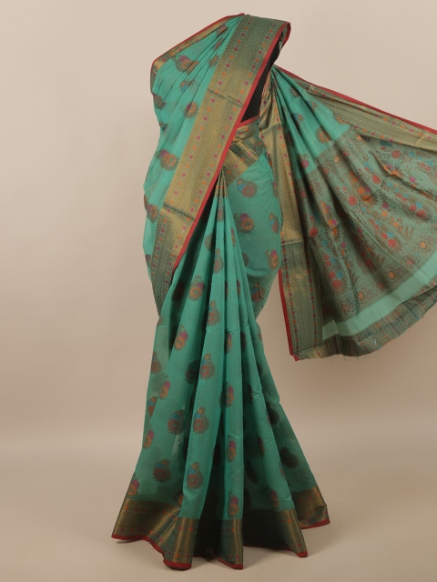

Pothys Green & Brown Woven Design Saree