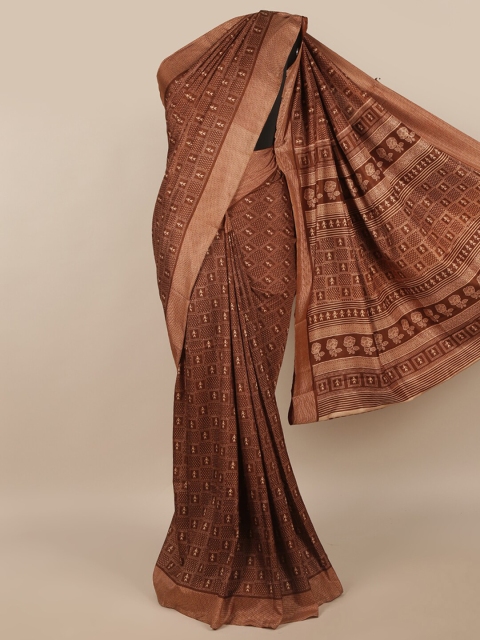 

Pothys Brown & White Printed Saree