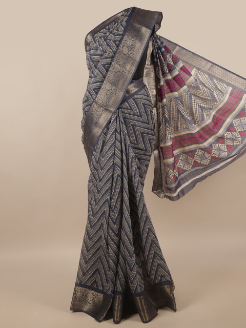 

Pothys Blue & Silver Saree