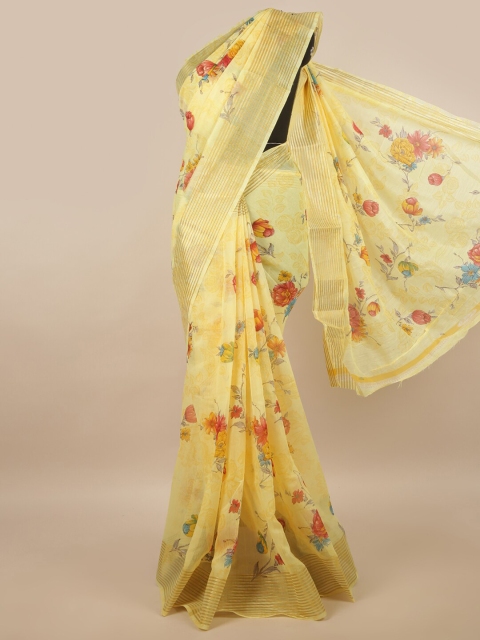 

Pothys Yellow Floral Saree